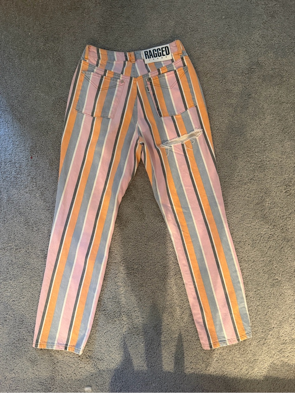 Ragged Striped Jeans